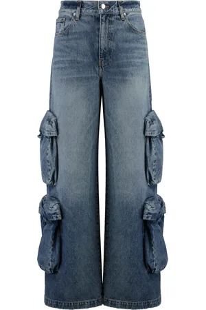 AMIRI Jeans, Dam, W27, Bomull, Baggy Cargojeans med multifickor