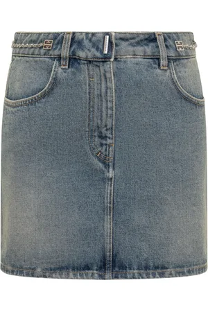 Givenchy Kjol, Dam, XS, Denim, Denim Minikjol med Metaldetaljer