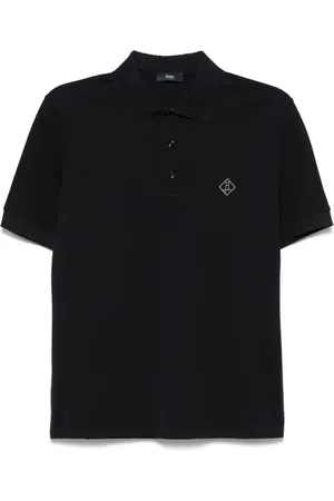 HERNO Topp, Herr, S, Bomull, Bomullspolotröja med broderad logotyp