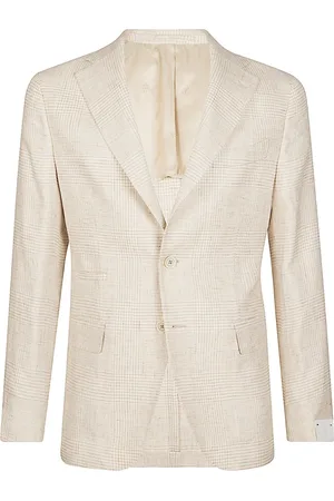 ELEVENTY Jacka, Herr, M, Linne, Slim Fit Linne Ull Silk Jacka