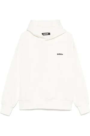 BARROW Sweatshirts & Hoodies, Herr, XL, Bomull, Vit hoodie med tryck och logga