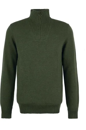 Barbour Stickade tröjor & koftor, Herr, M, Essential Lambswool Half Zip Turtleneck