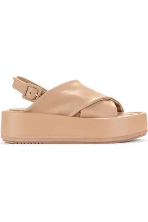 Paloma Barceló Skor, Dam, 40 EU, Läder, Beige Lädersandal Basima