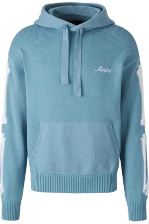 AMIRI Sweatshirts & Hoodies, Herr, M, Bomull, Ljusblå huvad bomulls-tröja