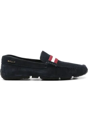 Bally Skor, Herr, 41 EU, Mocka, Marinblå mockaloafers