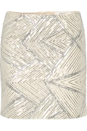 Gestuz Kjol, Dam, L, Polyester, Golden Sequin Tight Fit Kjol