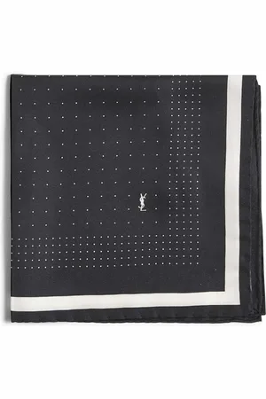 Saint Laurent Accessoarer, Herr, ONE Size, Sidenscarf med Kontrasterande Mönster
