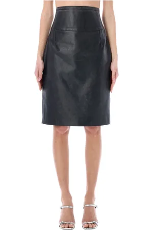 Givenchy Kjol, Dam, S, Läder, High Waist Skirt Ss23