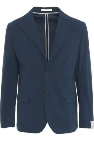 Paolo Pecora Jacka, Herr, L, Blå Enkelknäppt Blazer Stiligt Design