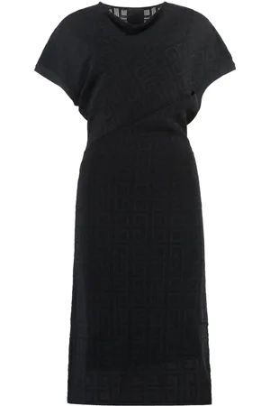 Givenchy Klänning, Dam, S, Polyester, Logotyp Jacquard Stickad Klänning