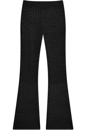 Givenchy Jeans, Dam, S, Polyester, Utsvängda 4G-mönstrade Byxor