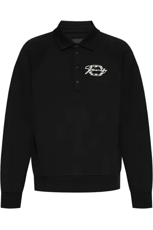 Givenchy Sweatshirts & Hoodies, Herr, L, Bomull, Polo Sweatshirt med stilfull brodyr