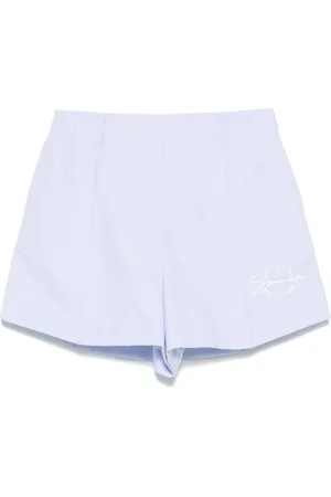 Givenchy Shorts, Dam, S, Bomull, Ljusblå Shorts med Broderi