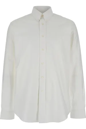 Givenchy Skjorta, Herr, 3Xl, Bomull, Vit Logo Broderad Bomullsskjorta