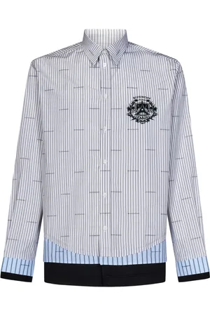 Givenchy Skjorta, Herr, L, Bomull, Grårandig Crest-skjorta