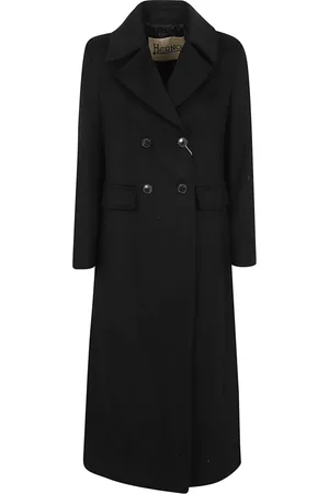 HERNO Kappa, Dam, M, Svart Ullkappa Elegant Ankellång