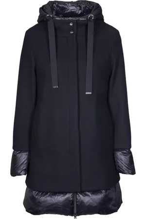 HERNO Kappa, Dam, XL, Nylon, Ull Dunjacka med Hög Krage