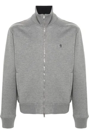 Givenchy Sweatshirts & Hoodies, Herr, L, Bomull, Grå Tröja med Hög Krage
