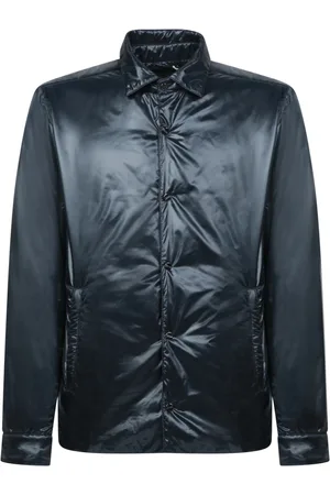 HERNO Jacka, Herr, XL, Nylon, Blå Glossig Nylon Overskjorta