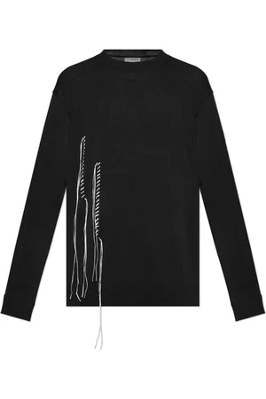 Y-3 Stickade tröjor & koftor, Herr, L, Läder, Tröja med fransar