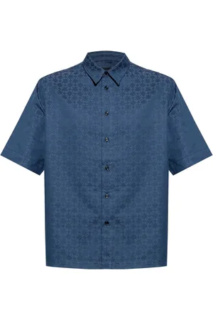 Givenchy Skjorta, Herr, S, Denim, Blå Denimskjorta Klassisk Krage Monogram