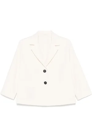 Circolo Jacka, Dam, L, Vit Drop Shoulder Jacka Italiensk Stil