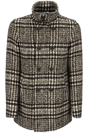 HERNO Kappa, Herr, L, Polyester, Vintage Glen Check Ullblandningsrock