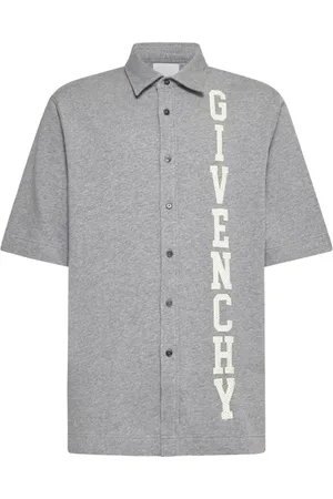 Givenchy Skjorta, Herr, M, Bomull, Ljusgråmelerad bomullsjersey t-shirt med halvärm