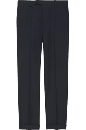 Gucci Byxor, Herr, M, Navy Wool Twill Straight-Leg Byxor