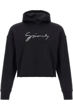 Givenchy Sweatshirts & Hoodies, Dam, L, Svart Hoodie Sweatshirt Framficka Långärmad Ribbade Manschetter