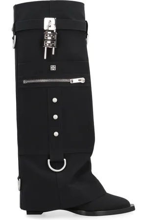 Givenchy Skor, Dam, 37 EU, Läder, Padlock Knee Boots med dragkedjeficka