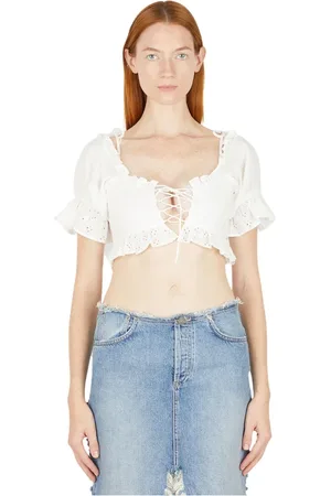 Guess Blusar & Skjortor , Dam, S, Bomull, Sangallo-topp
