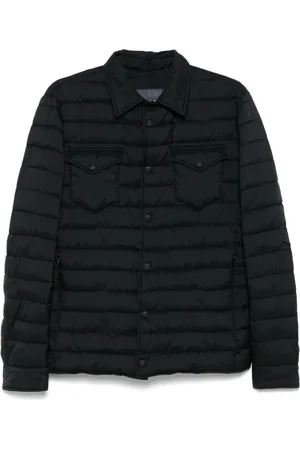 HERNO Jacka, Herr, 3Xl, Svart skjorta med tryckknappar och fickor