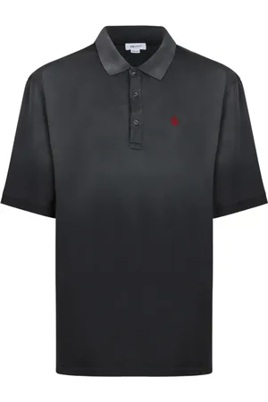Alexander McQueen Topp, Herr, L, Bomull, Svart Polo Skjorta med Skull Brodyr