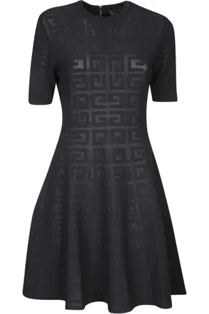 Givenchy Klänning, Dam, S, Polyester, 4G Jacquard Svart Klänning