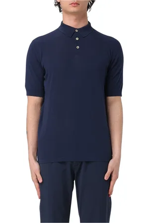 ELEVENTY Topp, Herr, L, Ikonisk Stickad Polo Stil