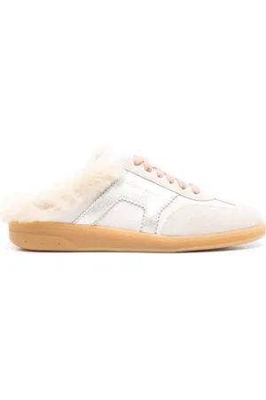 santoni Skor, Dam, 39 1/2 EU, Shearling Lace-Up Tofflor