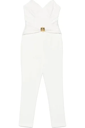 Elisabetta Franchi Jumpsuits & Playsuits, Dam, S, Vit Jumpsuit med Benet Bodice