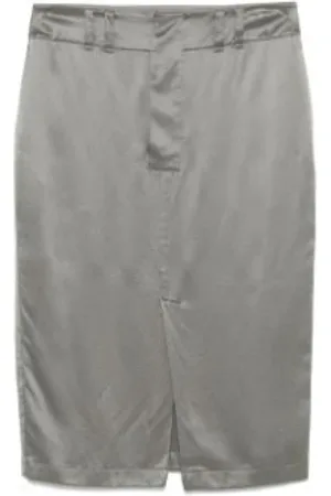 Saint Laurent Kjol, Dam, M, Silk Grey Skirt