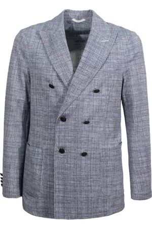 Circolo Jacka, Herr, L, Bomull, Blå Peak Revers Bomullsblazer