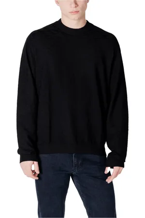 Armani Exchange Stickade tröjor & koftor, Herr, 2Xl, Klassisk Svart Stickad Tröja