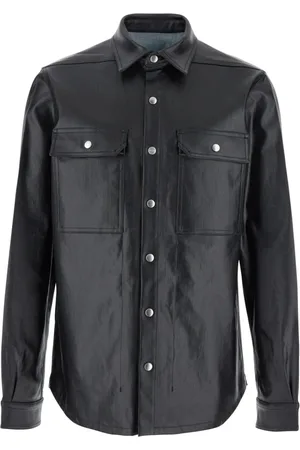 Rick Owens Jacka, Herr, L, Bomull, Svart Bomullsblandad Jacka med Fickor