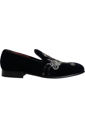 Dolce & Gabbana Skor, Herr, 41 EU, Läder, Sammet Blommig Loafers