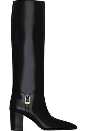 Saint Laurent Skor, Dam, 36 1/2 EU, Läder, Eleganta Läderstövletter