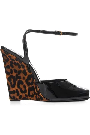 Saint Laurent Skor, Dam, 39 EU, Läder, La Scandale Wedge Sandaler
