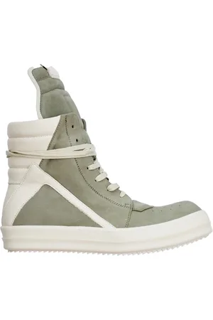 Rick Owens Skor, Herr, 41 EU, Läder, Geobasket Leather Sneaker Celadon