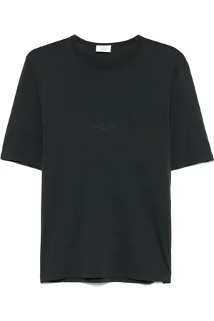 Saint Laurent Topp, Herr, S, Bomull, Kortärmad T-shirt med rund hals