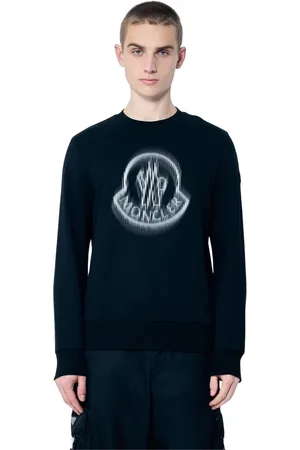 Moncler Sweatshirts & Hoodies, Herr, M, Bomull, Sweatshirt med logotryck