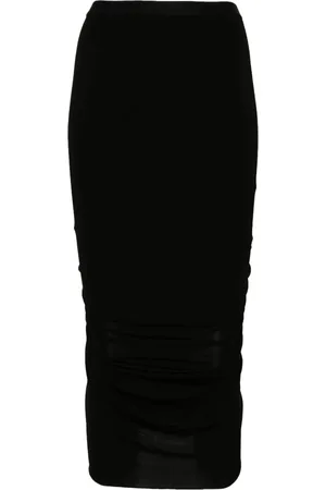 Rick Owens Kjol, Dam, XS, Shrimp Ruched Midi Skirt