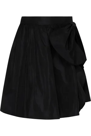 Twin-Set Kjol, Dam, S, Polyester, Svart Bågkjol med Asymmetrisk Båge